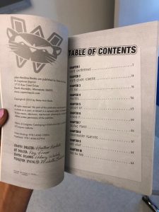 Book that is open and shows its Table of Contents